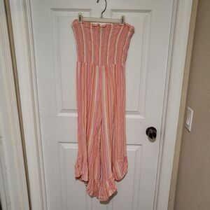 Angie Jumpsuit Womens Medium Sleeveless Soft Pastel Colors Wrinkle-free Boho